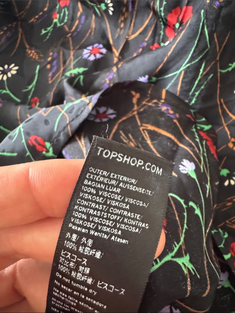 Topshop Boutique Floral Black Blouse 8 Top - Picture 9 of 10